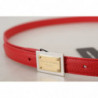 Cintura fibbia metallo inciso oro pelle rossa - 105 CM / 42 INCHES