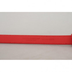 Cintura fibbia metallo inciso oro pelle rossa - 105 CM / 42 INCHES
