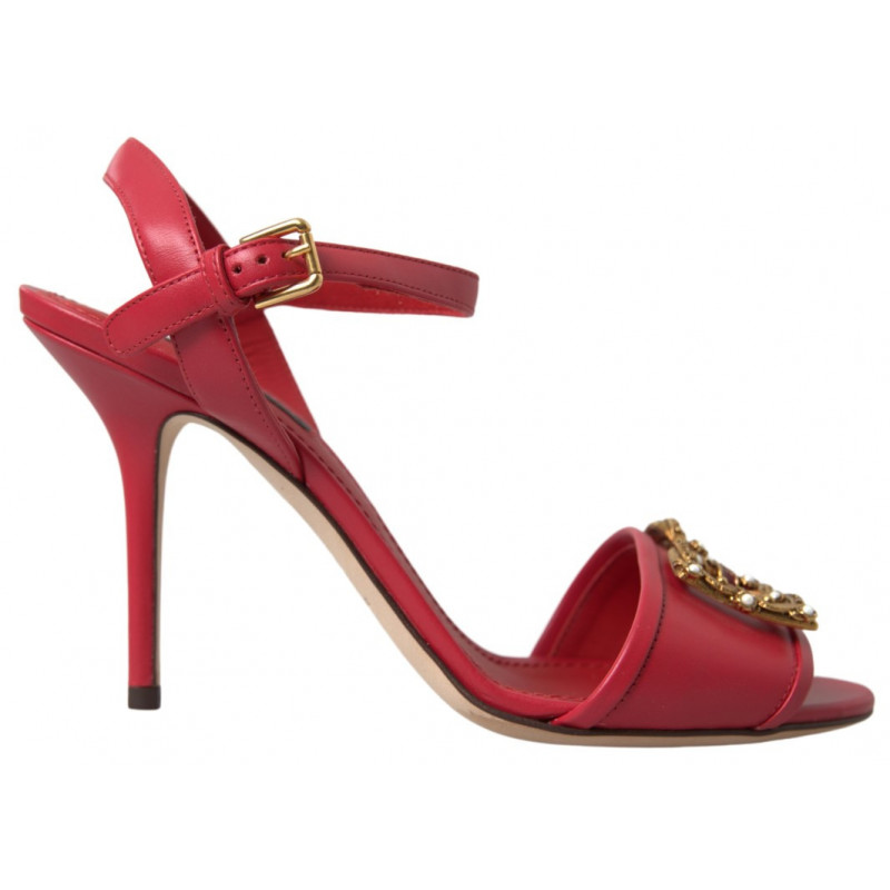 Sandali tacco spillo cinturino alla caviglia rosso - EU38/US7.5
