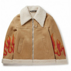 Giacca in pelle beige - L