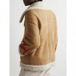 Giacca in pelle beige - L