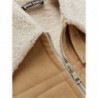 Giacca in pelle beige - L