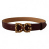 Cintura Amore Barocca fibbia ottone logo pelle bordeaux - 75 CM / 3