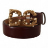 Cintura Amore Barocca fibbia ottone logo pelle bordeaux - 75 CM / 3