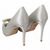 Scarpe décolleté raso tacco aperto cristalli bianchi - EU38.5/US8