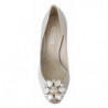 Scarpe décolleté raso tacco aperto cristalli bianchi - EU35/US4.5