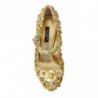 Décolleté Mary Janes in cristallo floreale dorato - EU36/US5.5