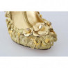 Décolleté Mary Janes in cristallo floreale dorato - EU36/US5.5