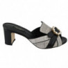 Scarpe sandali con cristalli in pelle esotica grigia nera - EU37.5/US7