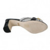 Scarpe sandali con cristalli in pelle esotica grigia nera - EU37.5/US7
