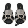Scarpe sandali con cristalli in pelle esotica grigia nera - EU37.5/US7