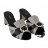 Scarpe sandali con cristalli in pelle esotica grigia nera - EU37.5/US7