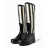 Scarpe con stivali piatti alti al ginocchio in gomma nera - EU35/US4.5