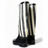 Scarpe con stivali piatti alti al ginocchio in gomma nera - EU35/US4.5