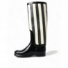 Scarpe con stivali piatti alti al ginocchio in gomma nera - EU35/US4.5