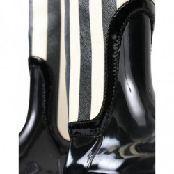 Scarpe con stivali piatti alti al ginocchio in gomma nera - EU35/US4.5