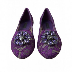 Scarpe basse Vally Taormina con cristalli di pizzo viola - EU37/US6.5