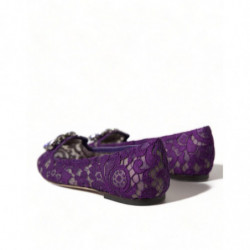 Scarpe basse Vally Taormina con cristalli di pizzo viola - EU37/US6.5