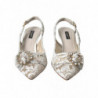 Scarpe slingback in cristallo bianco pizzo Taormina - EU38/US7.5