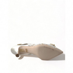 Scarpe slingback in cristallo bianco pizzo Taormina - EU38/US7.5