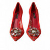Scarpe décolleté tacco cristallo pizzo rosso Taormina - EU36/US5.5