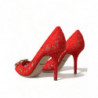 Scarpe décolleté tacco cristallo pizzo rosso Taormina - EU36/US5.5