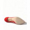 Scarpe décolleté tacco cristallo pizzo rosso Taormina - EU36/US5.5