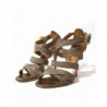 Sandali con tacco e cinturino in cristallo color bronzo - EU40/US9.5