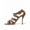 Sandali con tacco e cinturino in cristallo color bronzo - EU40/US9.5