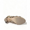 Sandali con tacco e cinturino in cristallo color bronzo - EU40/US9.5