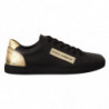 Scarpe da ginnastica basse in pelle nera dorata - EU37/US6.5