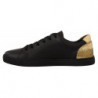 Scarpe da ginnastica basse in pelle nera dorata - EU37/US6.5