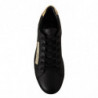 Scarpe da ginnastica basse in pelle nera dorata - EU37/US6.5