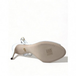 Scarpe sandali cinturino alla caviglia ricamati bianchi - EU40/US9.5