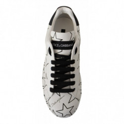 Scarpe da ginnastica basse con stelle in pelle bianca - EU40.5/US7.5