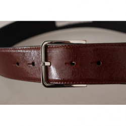Cintura fibbia vita logo pelle verniciata vitello bordeaux - 85 CM