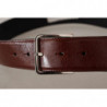 Cintura fibbia vita logo pelle verniciata vitello bordeaux - 85 CM