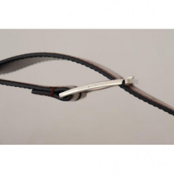 Cintura fibbia vita logo pelle verniciata vitello bordeaux - 85 CM