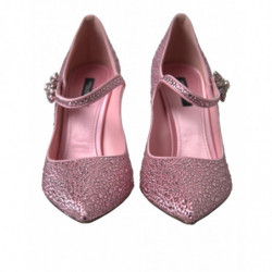 Scarpe décolleté con tacco in cristallo rosa strass - EU40.5/US10