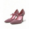 Scarpe décolleté con tacco in cristallo rosa strass - EU40.5/US10