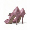 Scarpe décolleté con tacco in cristallo rosa strass - EU40.5/US10