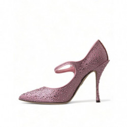 Scarpe décolleté con tacco in cristallo rosa strass - EU40.5/US10