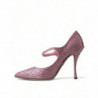 Scarpe décolleté con tacco in cristallo rosa strass - EU40.5/US10