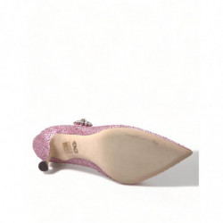Scarpe décolleté con tacco in cristallo rosa strass - EU40.5/US10