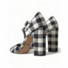 Scarpe Mary Janes in broccato a quadretti bianchi e neri - EU40/US9.5