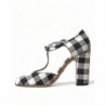 Scarpe Mary Janes in broccato a quadretti bianchi e neri - EU40/US9.5