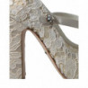 Scarpe sandali con tacco in cristalli di pizzo bianco - EU40/US9.5