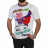 T-shirt Super Power Pig in cotone bianco - IT44 - XS