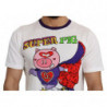 T-shirt Super Power Pig in cotone bianco - IT46 - S