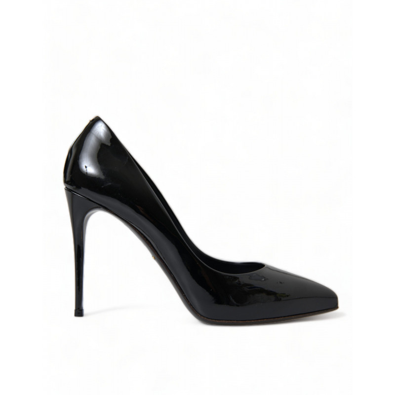 Scarpe con tacco décolleté in pelle verniciata nera - EU36/US5.5